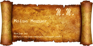Moise Megyer névjegykártya